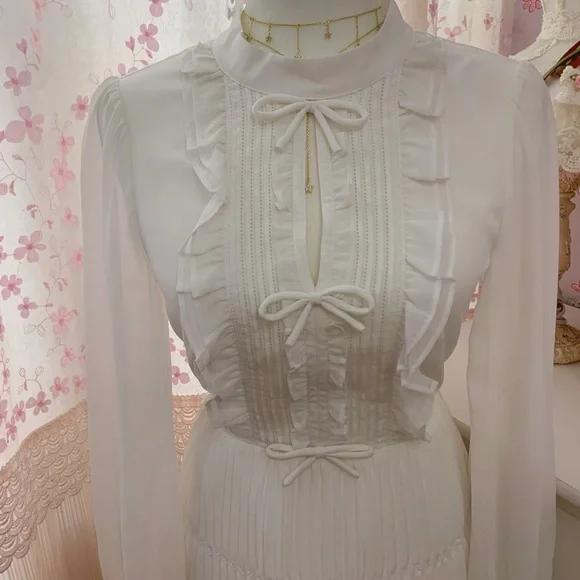 Self Portrait ruffled-bib flare mini dress - Picture 7 of 9